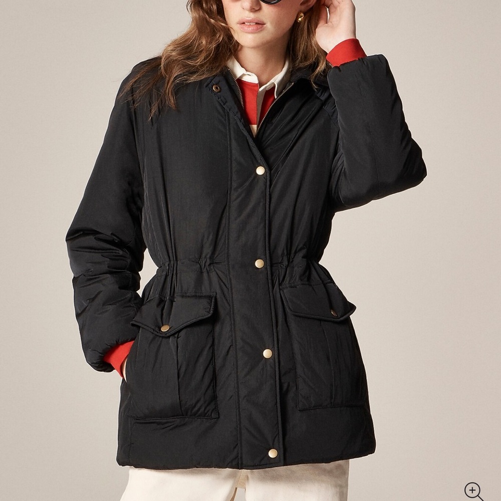 J.Crew NWT Black Puffer Barn Jacket